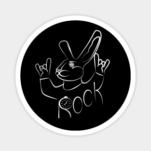 Rock Rabbit (white) Magnet